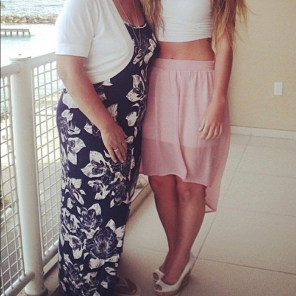 Pink sheer skirt